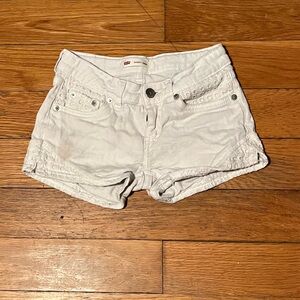 Cute girls Levi white jean shorts size 7Y